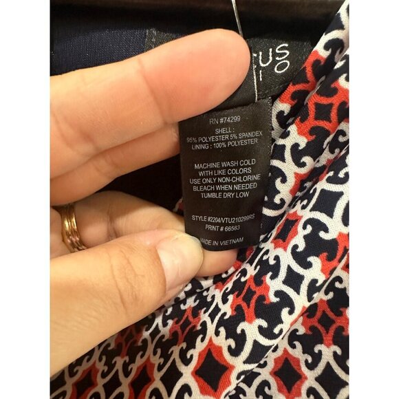 NWT Chic Orange & Navy Blue‎ Geometric Jumpsuit - Perfect for Summer Size 12 - Picture 6 of 10